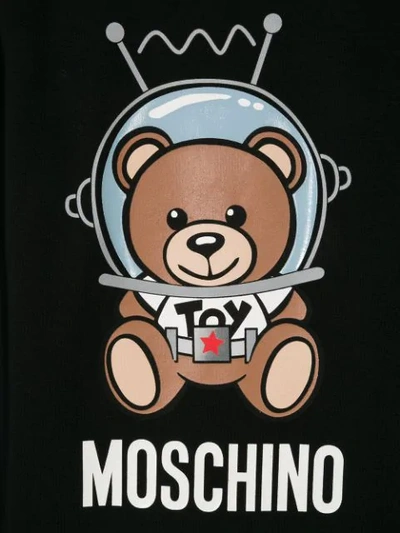 Shop Moschino Teen Spacebear Long Sleeve T-shirt In Black