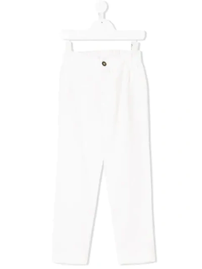 Shop Anne Kurris Elasticated Waist Chino Trousers In White