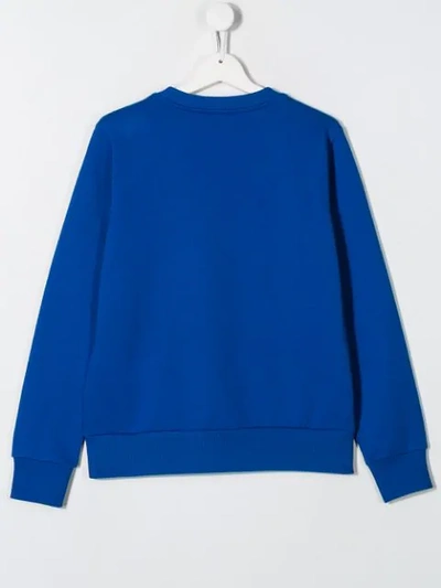 Shop Moncler Teen Logo Patch Sweatshirt In Blue