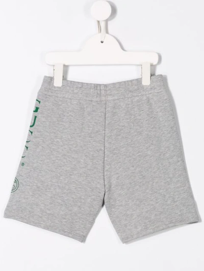 Shop Gucci Contrast Logo Shorts In Grey