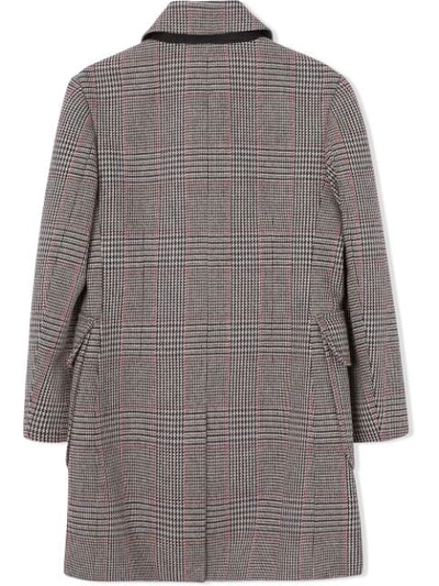 Shop Burberry Prince Of Wales Check Wool Cotton Blend Coat In Multicolour