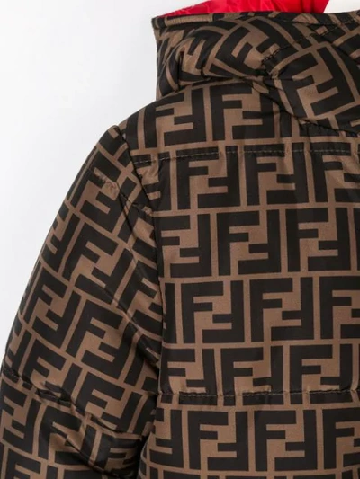 Shop Fendi Monogram Jacket In Brown