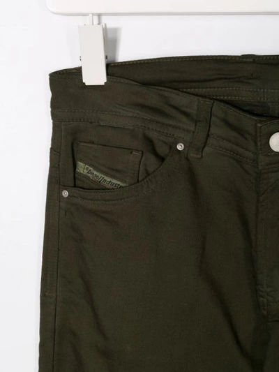 Shop Diesel Teen Casual Trousers In Green