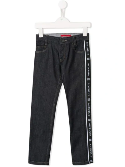Givenchy Logo Stripe Jeans In Blue