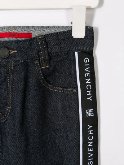 Givenchy Logo Stripe Jeans In Blue