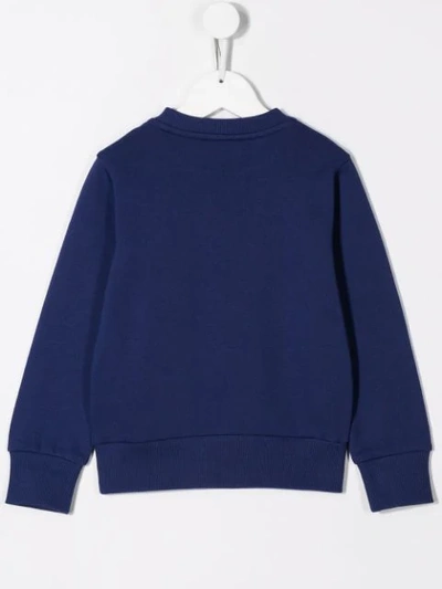 Shop Moncler Logo Embroidered Sweatshirt In Blue