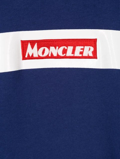 Shop Moncler Logo Embroidered Sweatshirt In Blue