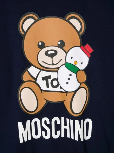 Shop Moschino Teen Teddy Bear Print Sweatshirt In Blue