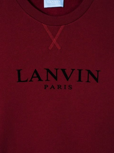 Shop Lanvin Enfant Teen Logo Print Sweatshirt In Red