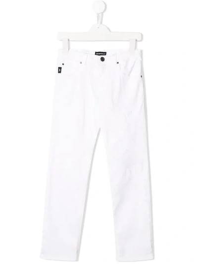 Shop Emporio Armani Straight-leg Jeans In White