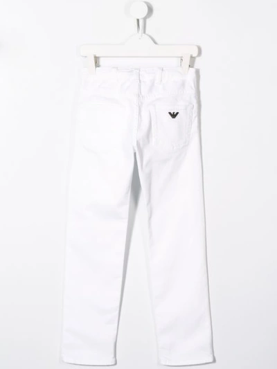 Shop Emporio Armani Straight-leg Jeans In White