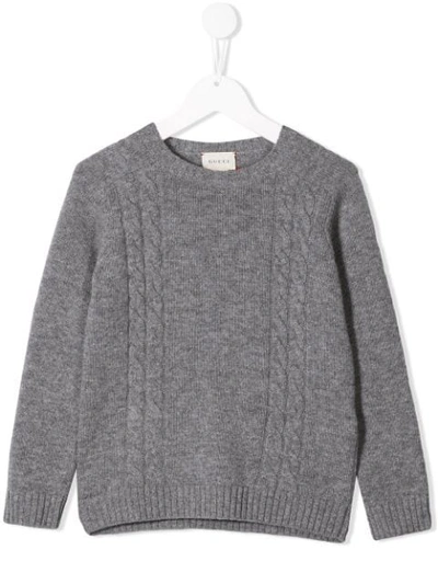 Shop Gucci Crew Neck Sweater In Grey