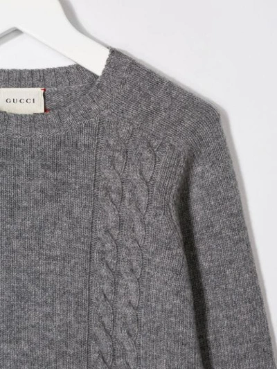 Shop Gucci Crew Neck Sweater In Grey