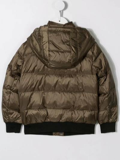 Shop Emporio Armani Padded Coat In Green