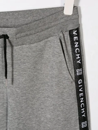 Shop Givenchy Logo Tape Tracksuit Bottoms In Grey