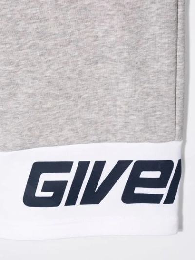 Shop Givenchy Logo Panelled Jogging Shorts In Grey