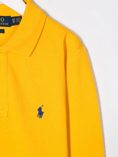 Shop Ralph Lauren Logo Embroidered Polo Shirt In Yellow