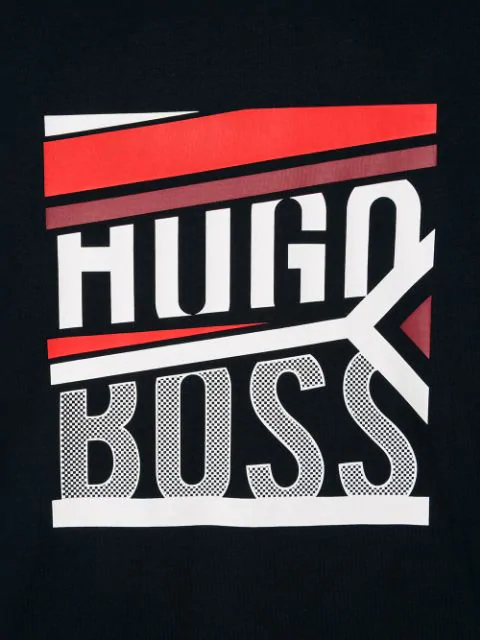 Hugo Boss Teen Logo Print T-shirt In Blue | ModeSens