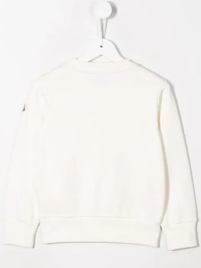 Shop Moncler Embroidered Logo Sweatshirt In White