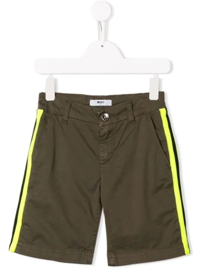 Shop Msgm Khaki Green Shorts