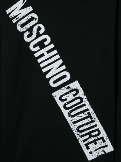 Shop Moschino Teen Logo Print T-shirt In Black