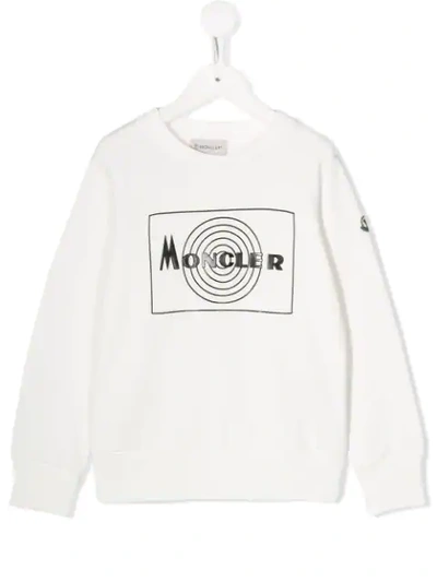 Shop Moncler Target-logo Sweatshirt In White