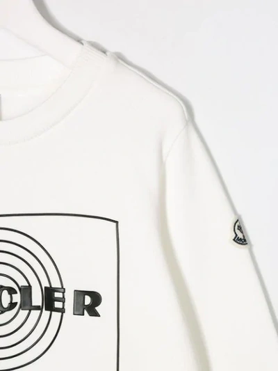 Shop Moncler Target-logo Sweatshirt In White