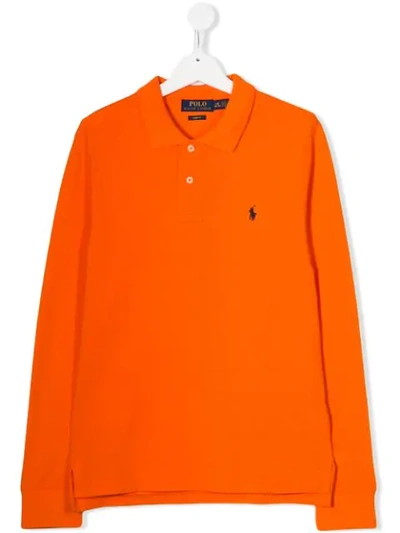 Shop Ralph Lauren Logo Polo Shirt In Orange