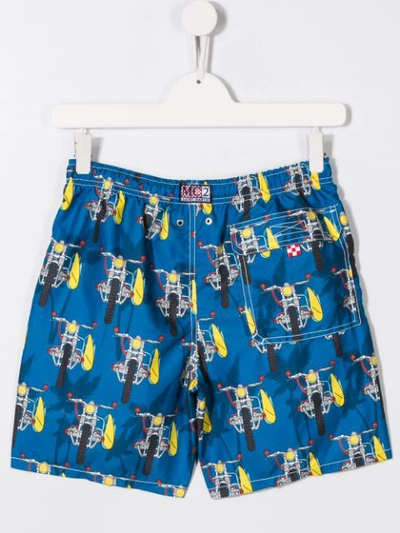 Shop Mc2 Saint Barth Teen Printed Swim Shorts In Blue