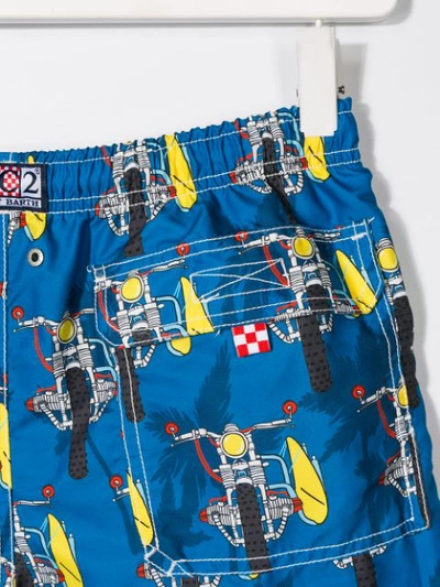 Shop Mc2 Saint Barth Teen Printed Swim Shorts In Blue
