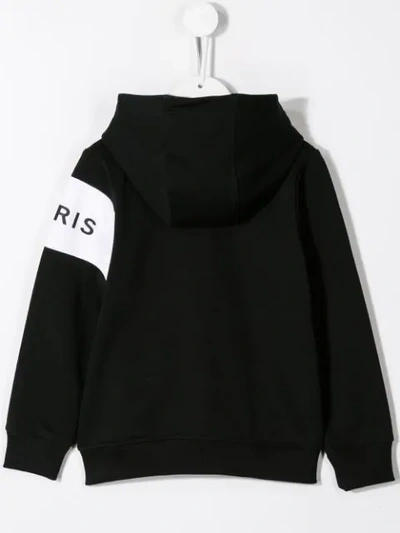 Shop Givenchy Logo Band Zipped Hoodie In Black