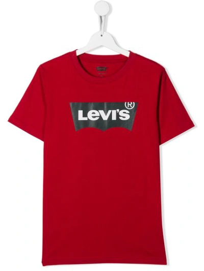 Shop Levi's Teen Logo Print T-shirt In Red
