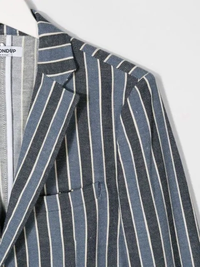 Shop Dondup Teen Striped Blazer In Blue