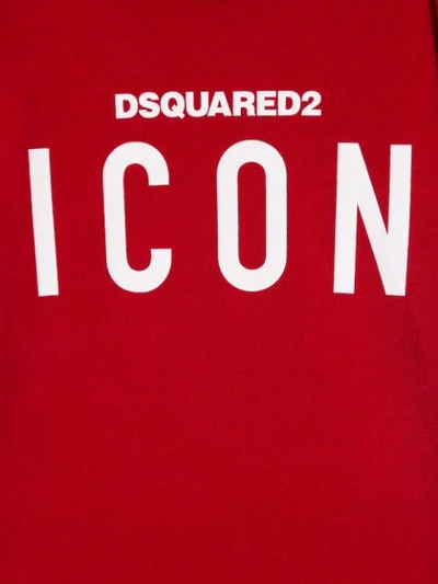 Shop Dsquared2 Icon Logo Print T-shirt In Red