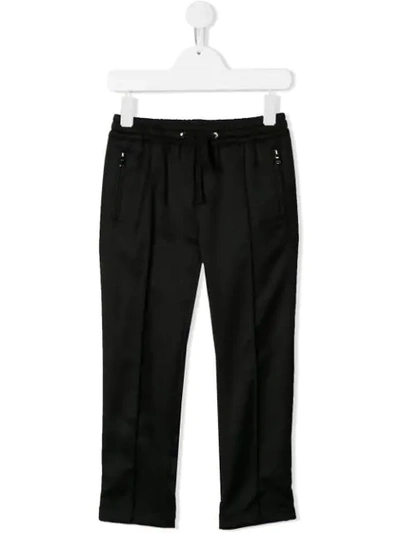 Shop Dolce & Gabbana Elasticated Waistband Slim Trousers In Black