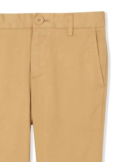 Shop Burberry Cotton Chinos In Neutrals