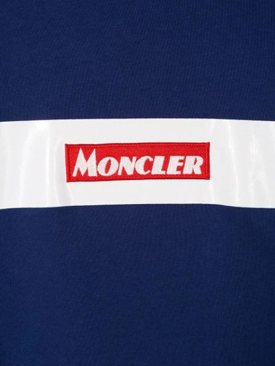 Shop Moncler Teen Logo Sweatshirt In Blue