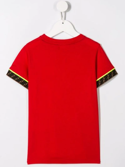 Shop Fendi Logo-trimmed T-shirt In Red