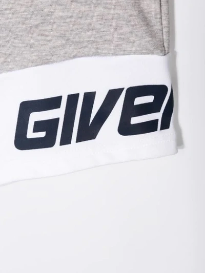 Shop Givenchy Logo Panel Shorts In Grey