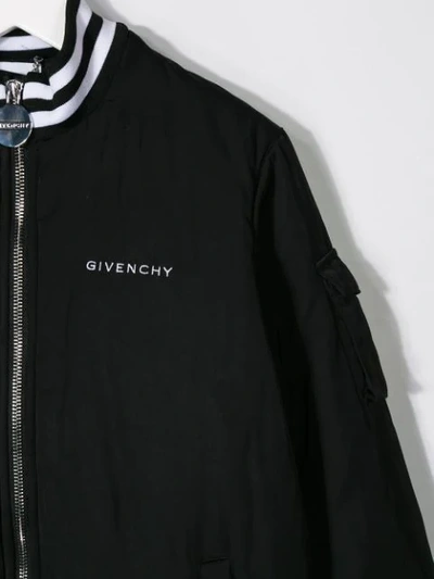 Shop Givenchy Embroidered Monogram Bomber Jacket In Black