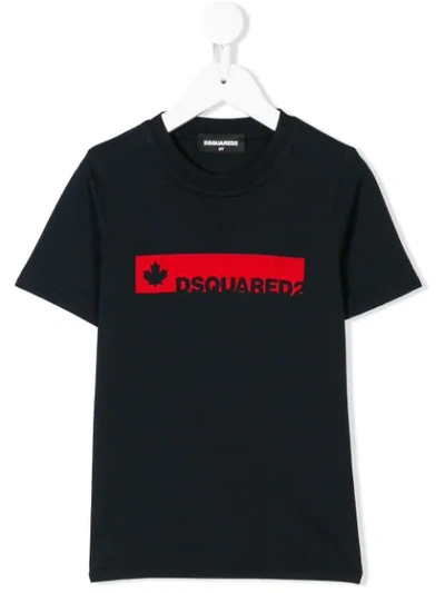 Shop Dsquared2 Logo Printed T-shirt In Blue