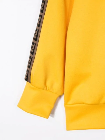 Shop Fendi Ff Bands Track Jacket In Yellow