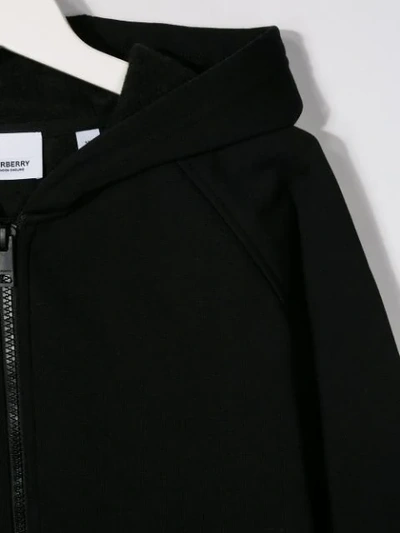 Shop Burberry Zipped Hoodie In Black