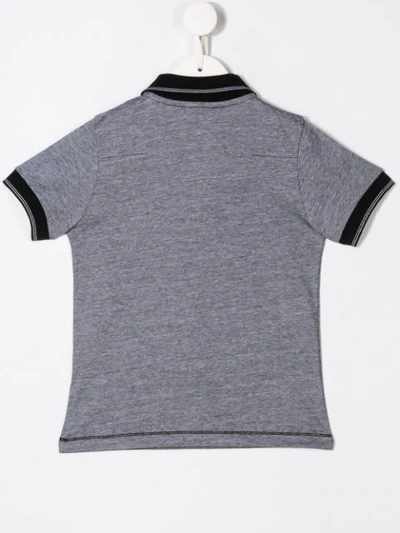 Shop Baby Dior Logo Patch Polo Shirt In Grey