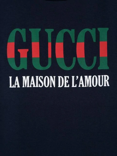 Shop Gucci Logo Print T-shirt In Blue