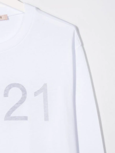 Shop N°21 Teen Logo Print Top In White