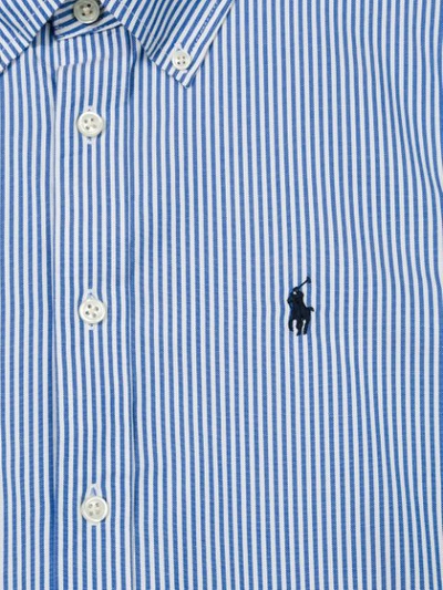Shop Ralph Lauren Striped Button Down Shirt In Blue