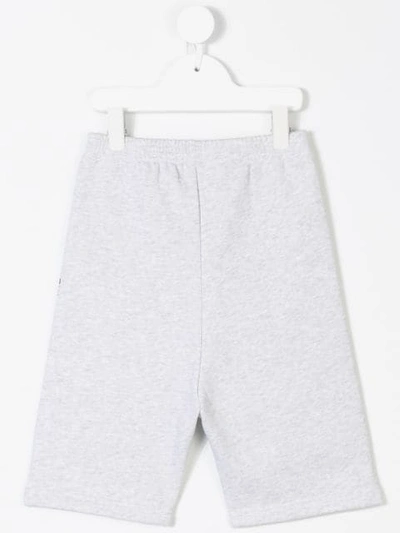 Shop Balenciaga Logo-print Track Shorts In Grey