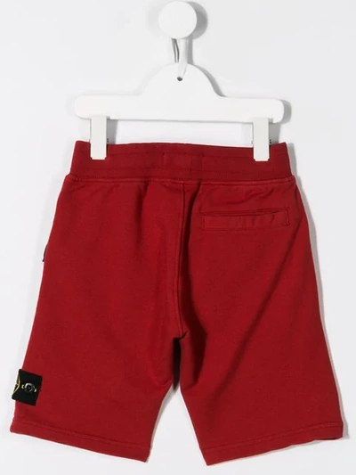 Shop Stone Island Junior Track Shorts In Red