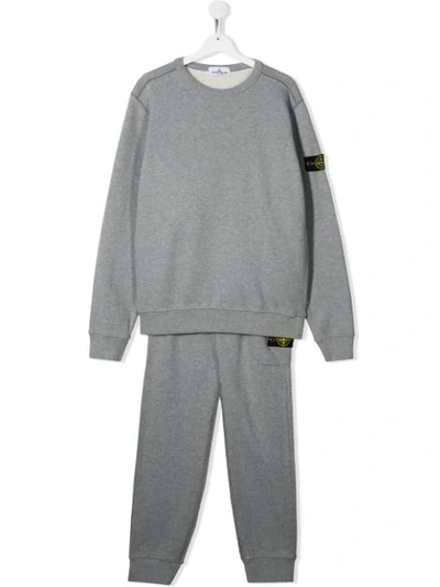 Shop Stone Island Junior Teen Two-piece Tracksuit In Grey